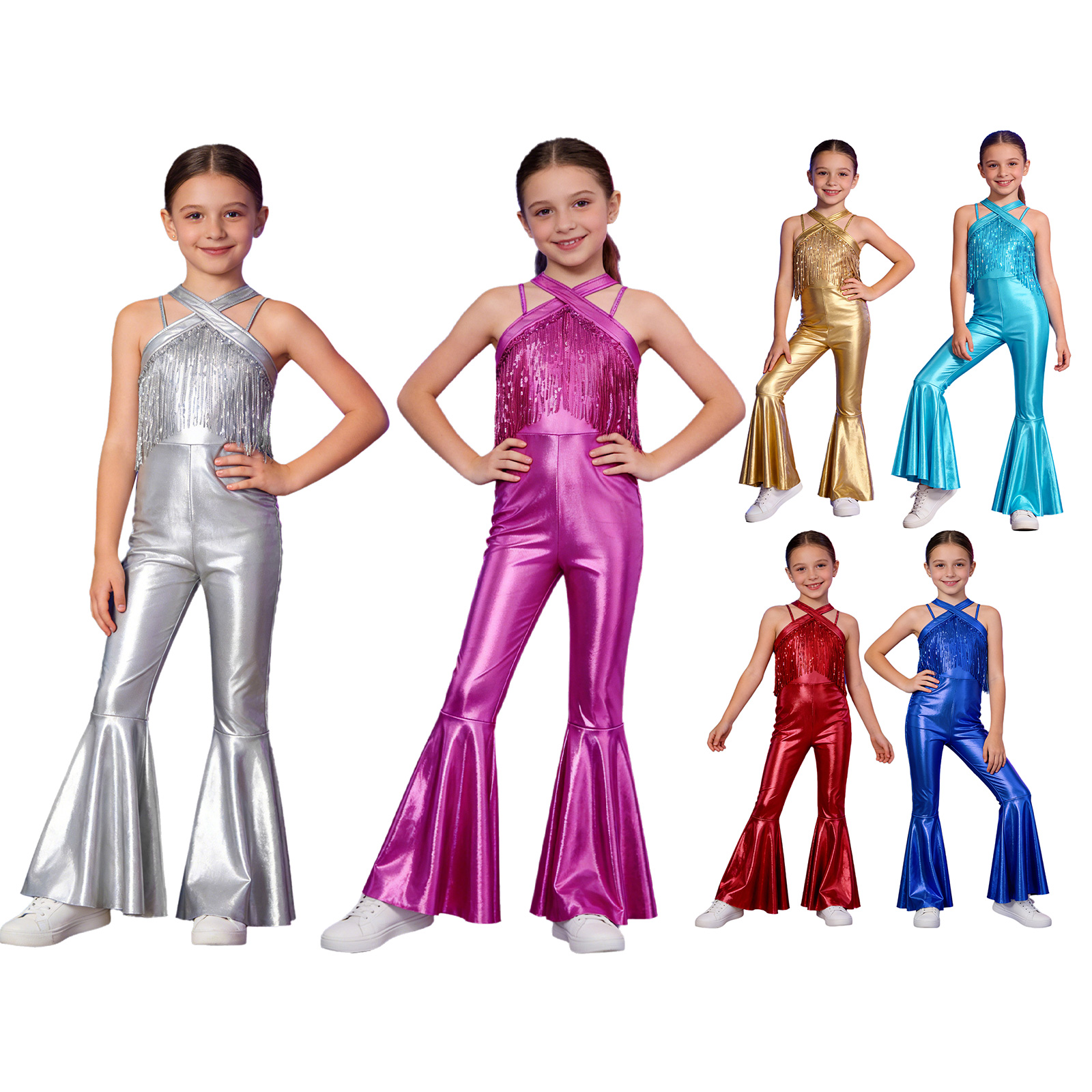 Street Fashion Kids - Kids Girls Metallic Disco Jazz Dance