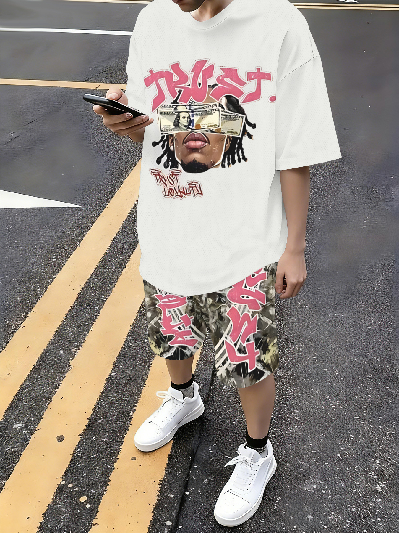 Fashion Streetwear - 2026 Summer American Men's T-shirt Set