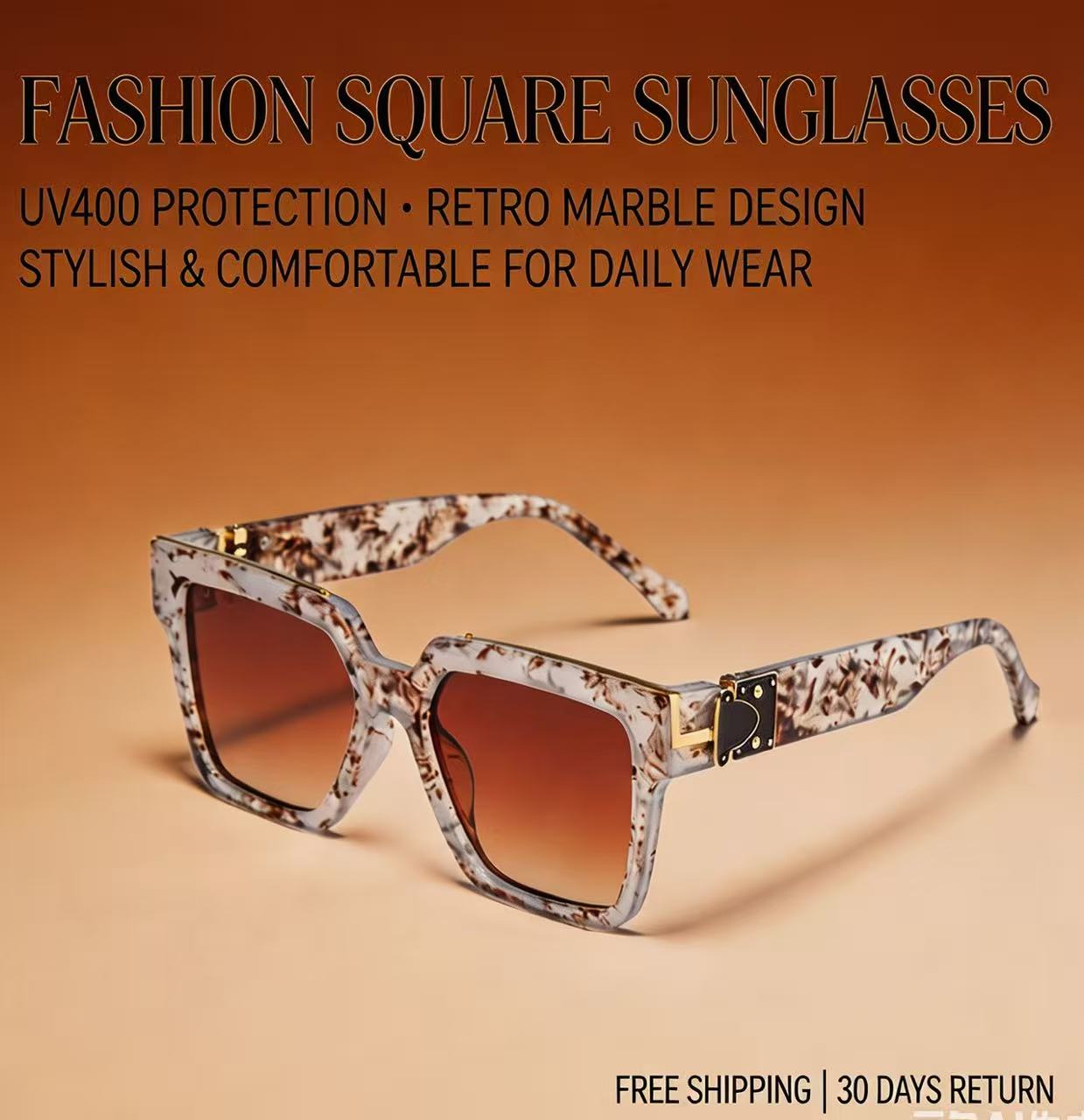 Street Fashion Luxury - Light luxury marble pattern large square