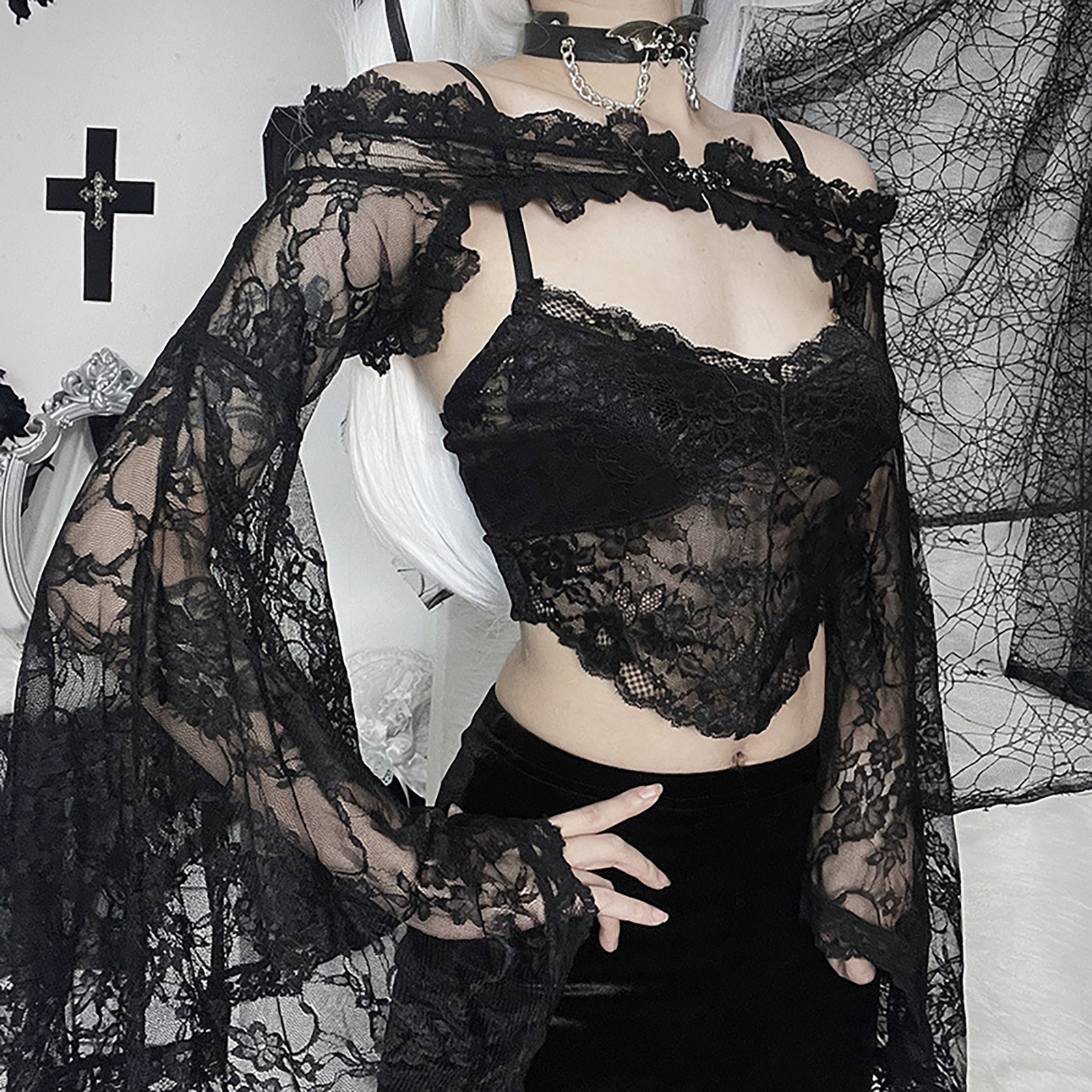 Queen Street Fashion - Adult Womens Dark Gothic Costume Top