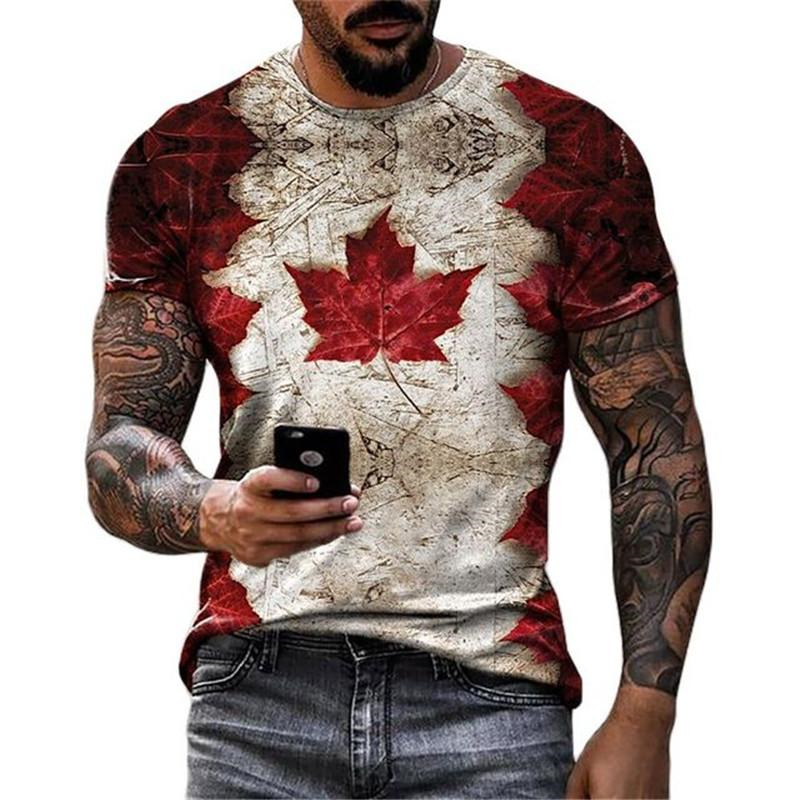 Street Fashion Trends 2026 - Retro Canada Flag T-shirt 3D Printed