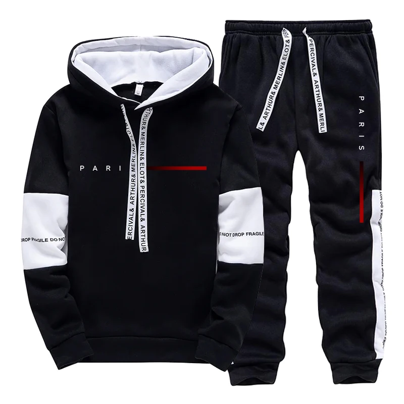 Fashion Streetwear - Men's Set Paris Fashion Hoodie and