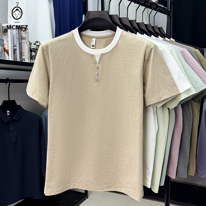 Street Summer Fashion - Men Casual Short Sleeve Henley T