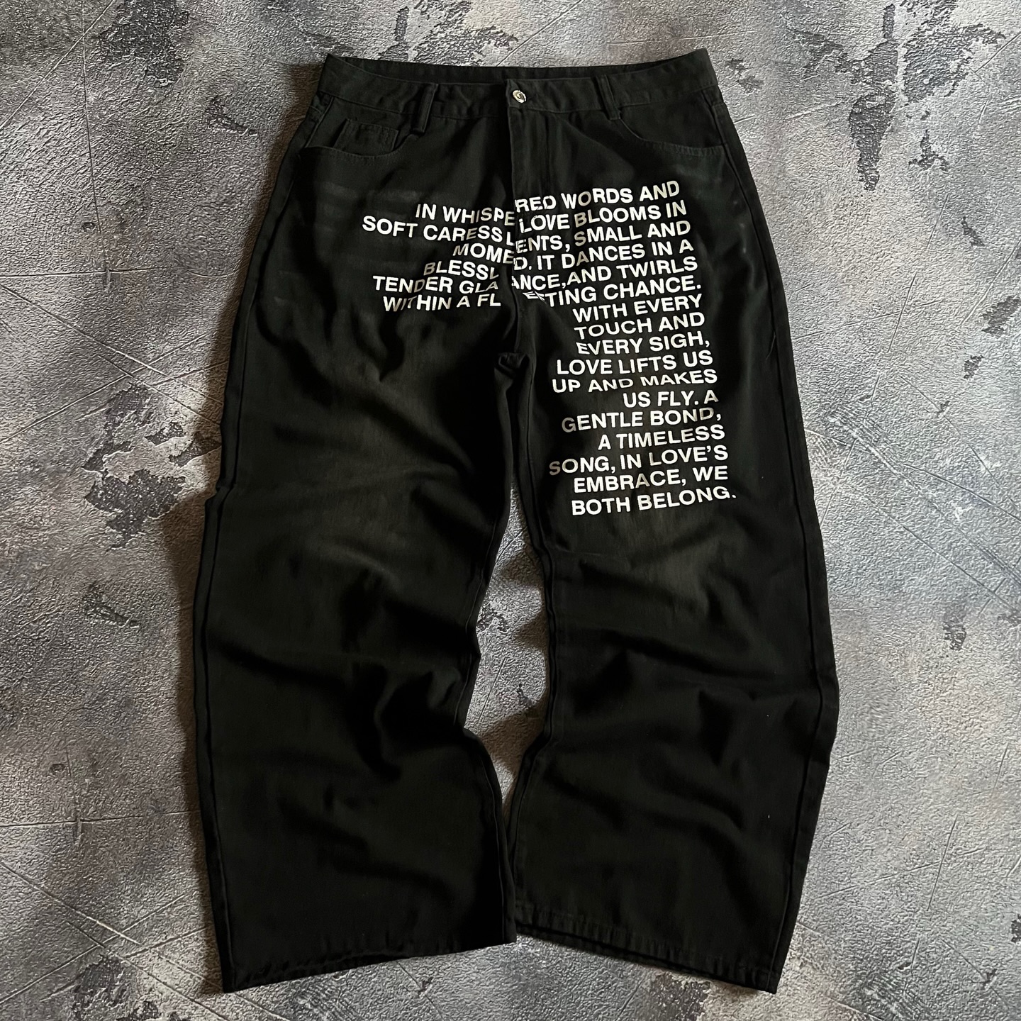 American Pattern Letter Jeans  - Fashion Streetwear recension och pris