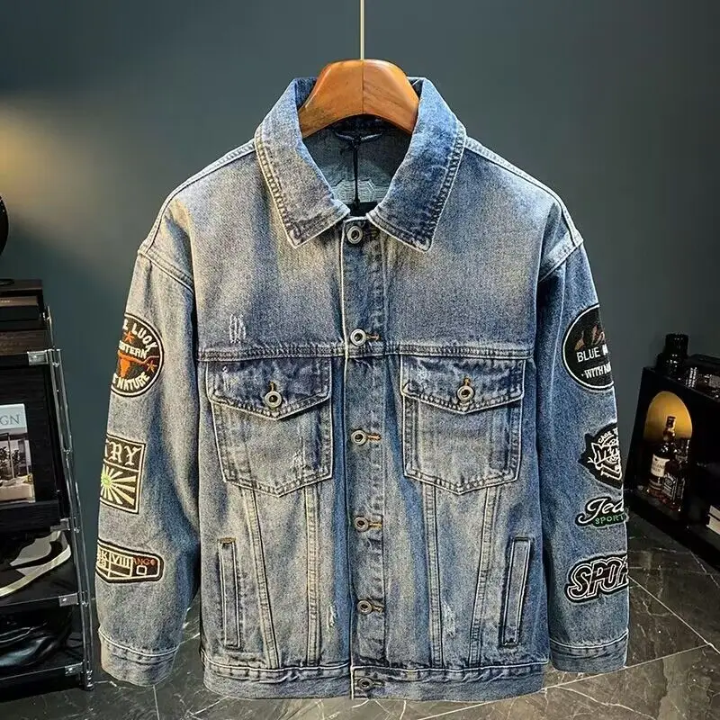 Men High Street Embroidery Pat - Street Fashion Hong Kong recension och pris