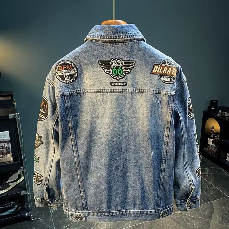 Men High Street Embroidery Pat - Street Fashion Hong Kong recension och pris