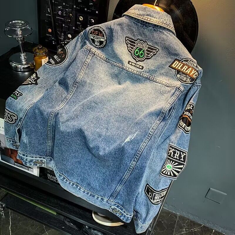 Men High Street Embroidery Pat - Street Fashion Hong Kong recension och pris