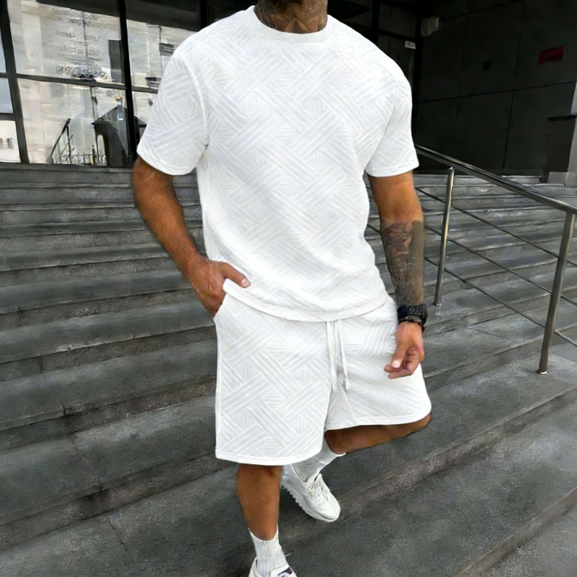 New men's summer jacquard shor - Street Summer Fashion recension och pris