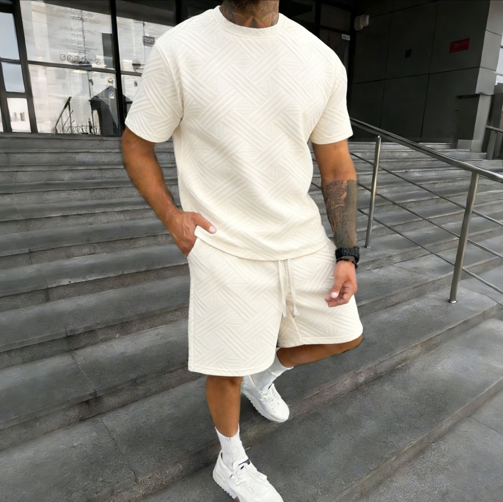 New men's summer jacquard shor - Street Summer Fashion recension och pris