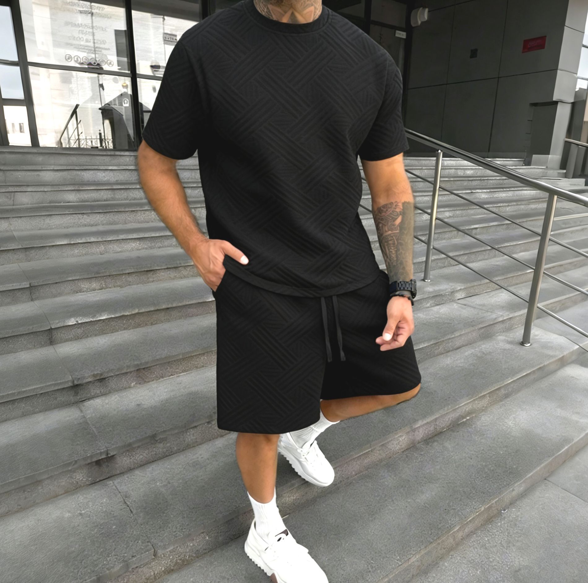 New men's summer jacquard shor - Street Summer Fashion recension och pris