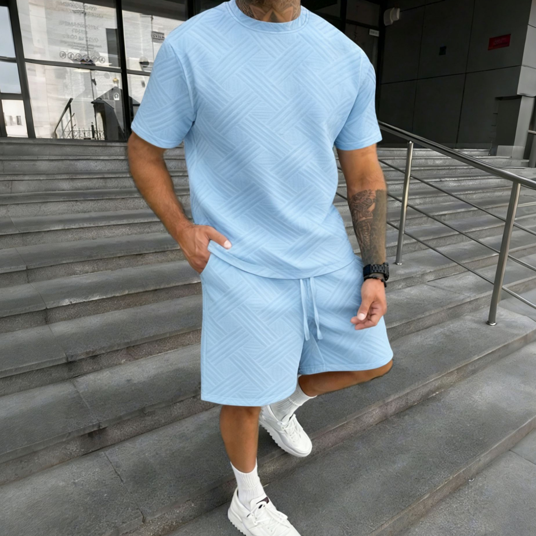 New men's summer jacquard shor - Street Summer Fashion recension och pris