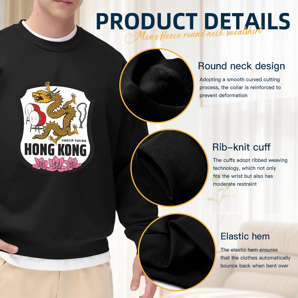 Men's Black Crew Neck Pullover - Street Fashion Hong Kong recension och pris