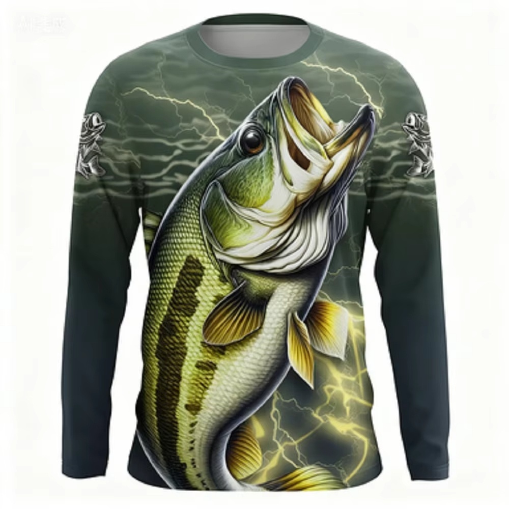 Fashionable Bass Pattern Crew  - Fashion Streetwear recension och pris