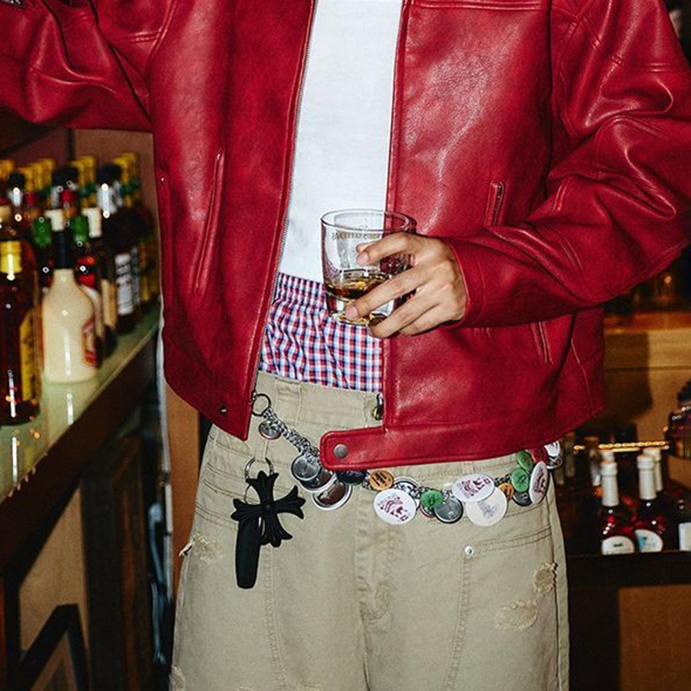 Men's Red Long-Sleeved  Leathe - Street Fashion Trends 2026 recension och pris