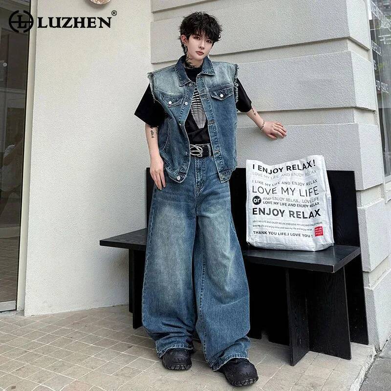 LUZHEN 2026 Summer Denim Two-p - Fashion Streetwear recension och pris
