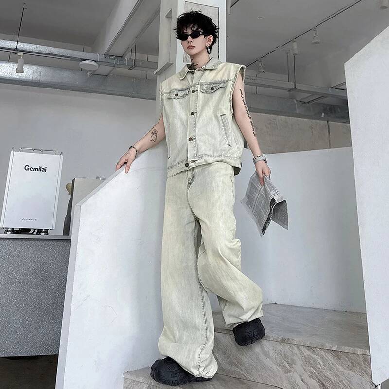 LUZHEN 2026 Summer Denim Two-p - Fashion Streetwear recension och pris