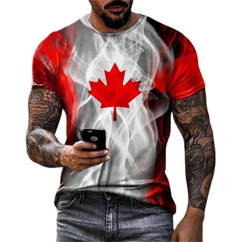 Retro Canada Flag T-shirt 3D P - Street Fashion Trends 2026 recension och pris