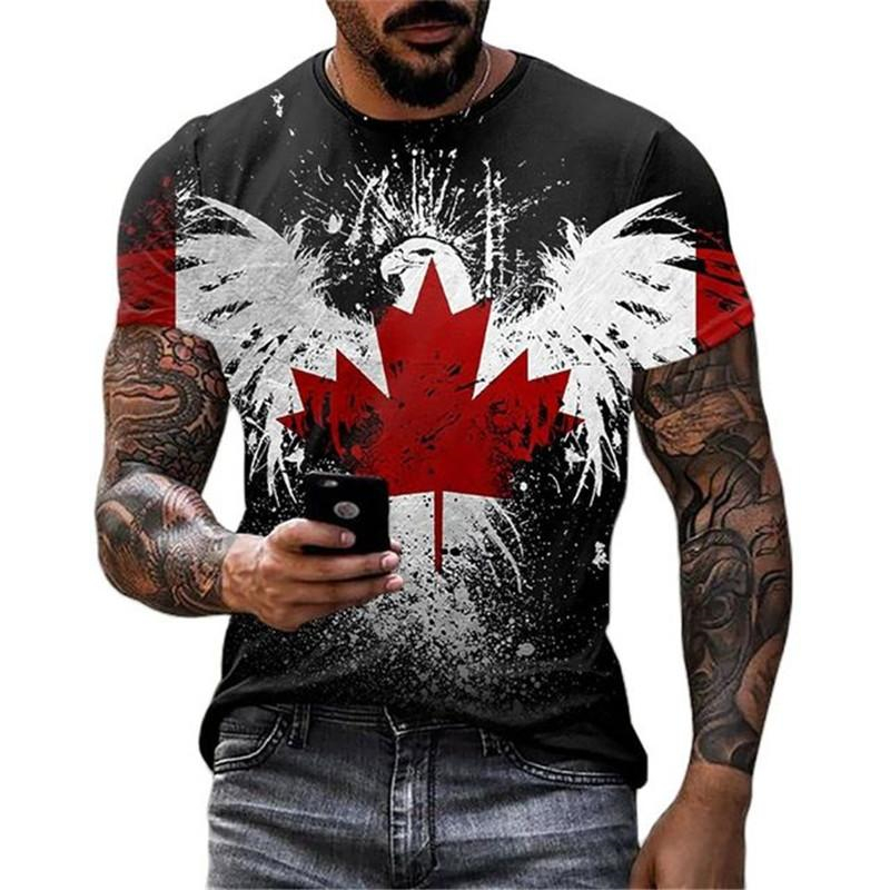 Retro Canada Flag T-shirt 3D P - Street Fashion Trends 2026 recension och pris