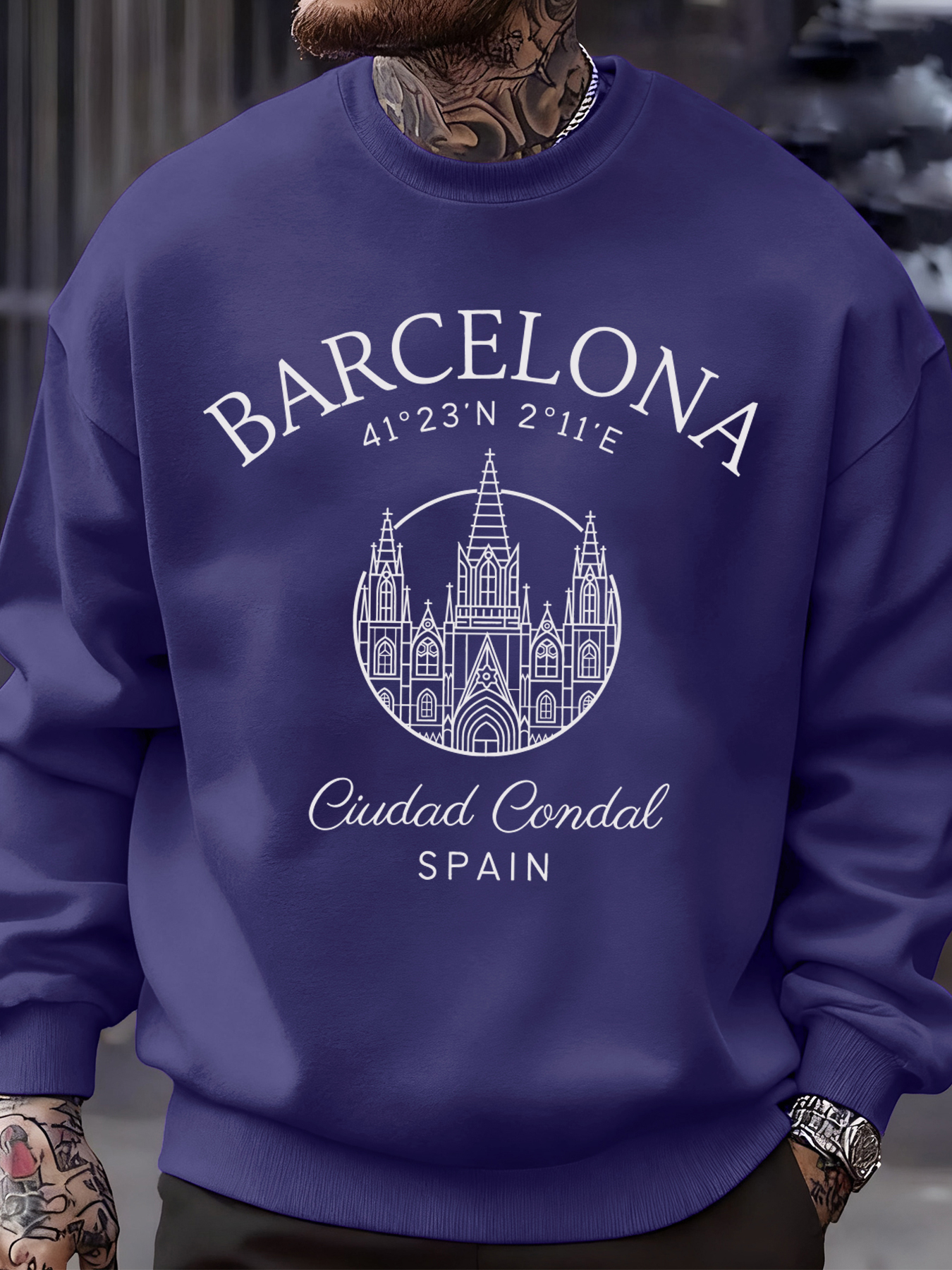 Barcelona Cprint Autumn Men Sw - Street Fashion Barcelona recension och pris