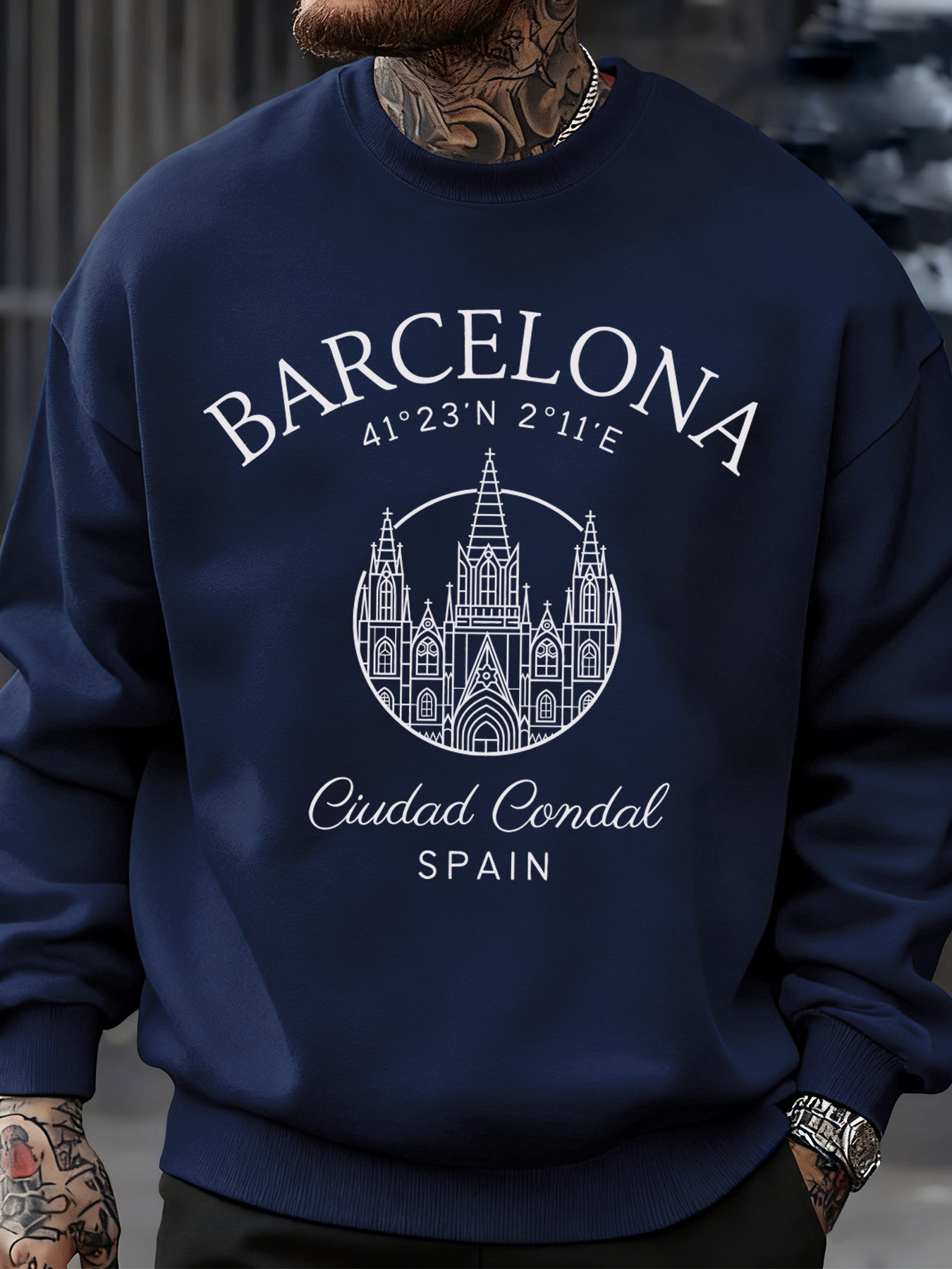 Barcelona Cprint Autumn Men Sw - Street Fashion Barcelona recension och pris