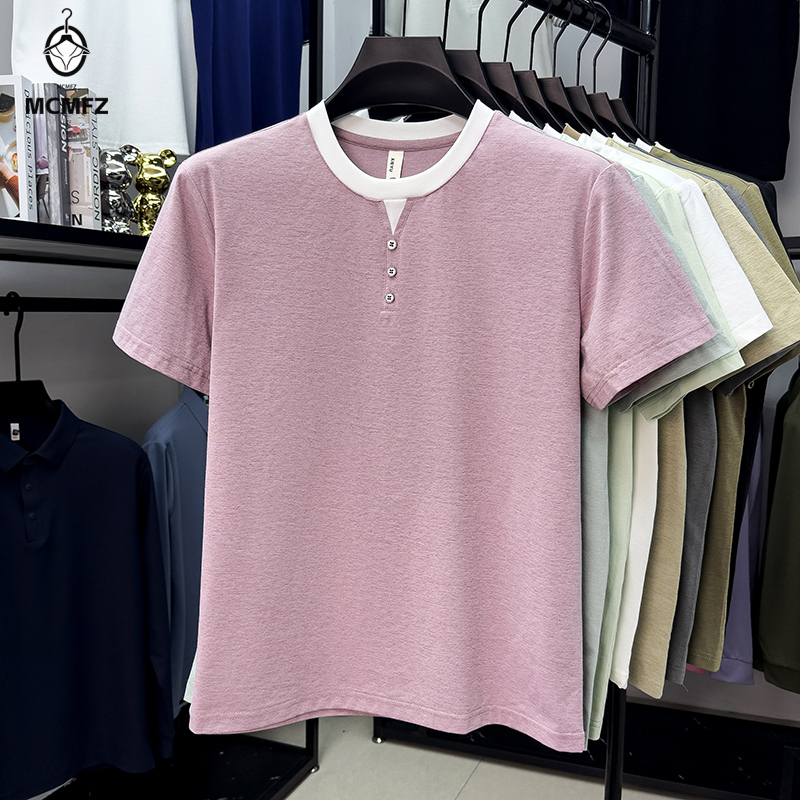Men Casual Short Sleeve Henley - Street Summer Fashion recension och pris