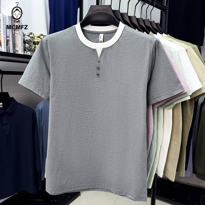 Men Casual Short Sleeve Henley - Street Summer Fashion recension och pris